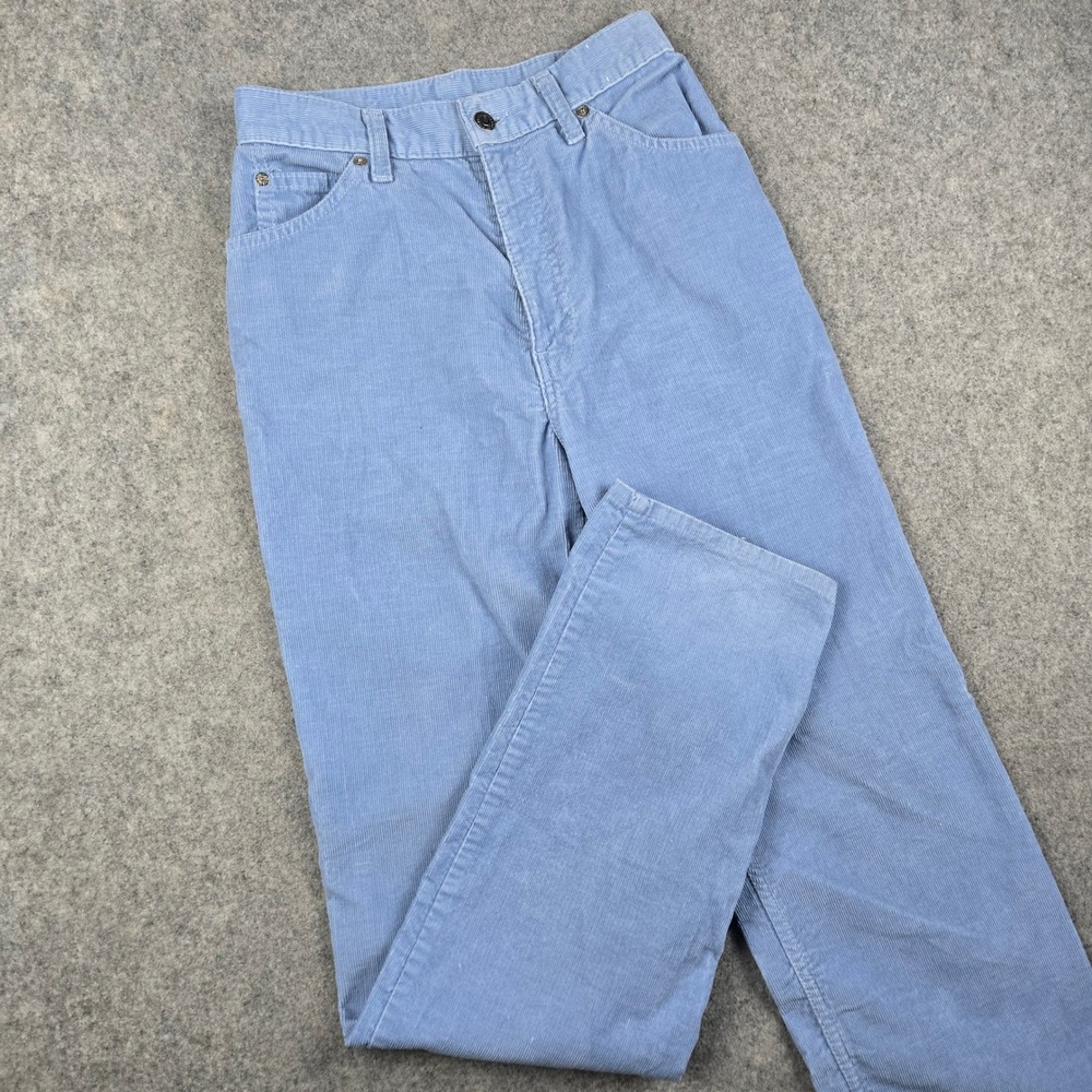 Vtg 80s Levis Corduroy Pants Womens 26x32 Blue High Waist Mom Pastel Chic Boho - Picture 2 of 13